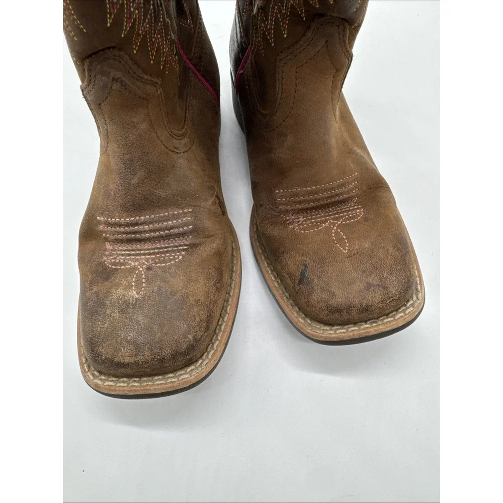 Ariat Kids Western Boot Distressed Brown Serape Youth Size 12